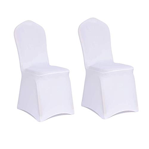 Eachome 2pcs white chair covers polyester spandex chair cover str…