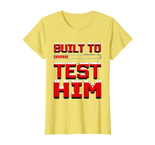 Built to Test Him My Husband's Last Nerve Design T-Shirt, Women, Lemon Yellow, Medium