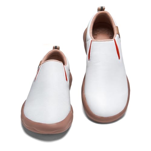 Solepulse Women's Art Travel Shoes Slip On Casual Cozy Loafers Lightweight Comfort Fashion Walking Sneaker Size 9 White