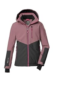 killtec Mädchen Skijacke/Funktionsjacke mit Kapuze und Schneefang KSW 207 GRLS SKI JCKT, puderrosa/dunkel stein, 128, 43561-000