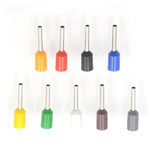 VWWJCCRO 1000Pcs Tube Insutated Crimp Terminals Cord End Electrical Wire Connector E1008 Wiring Cable Ferrules VE 18AWG 1.0mm2(Rot)