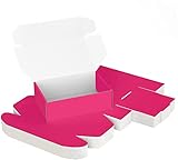 PACKAPRO 25 Pack Cute Color Hot Pink Small Shipping Boxes for Small Business 4'x 8'x 2' inches...