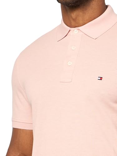 Image of Tommy Hilfiger Men's Short Sleeve Polo Shirts in Slim Fit with Stretch and Organic Pique Cotton