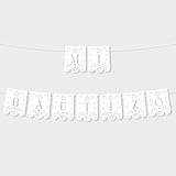 Pancarta Mi Bautizo, Guirnalda Bautizo Papel Picado Blanco Preenhebrado Decoración Primera Comunión para Decoración Fondo Religioso No Requiere Bricolaje