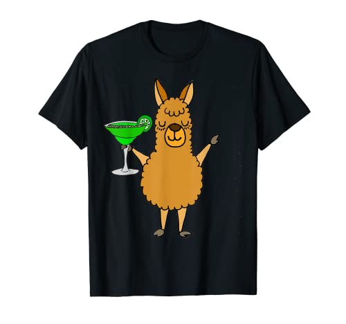 SmileteesDrink Funny Llama Drinking Margarita Maglietta Maglietta