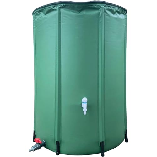 Tonneau de pluie pliable à double bec – Réservoir d'eau portable de 50 L avec grille en PVC renforcé pour connecteurs de gouttière – Noir