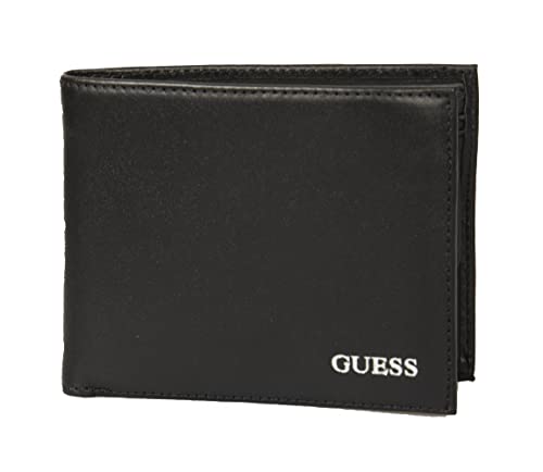 Portefeuille homme Guess en cuir noir avec 6 fentes cartes et porte-monnaie Etham Flat