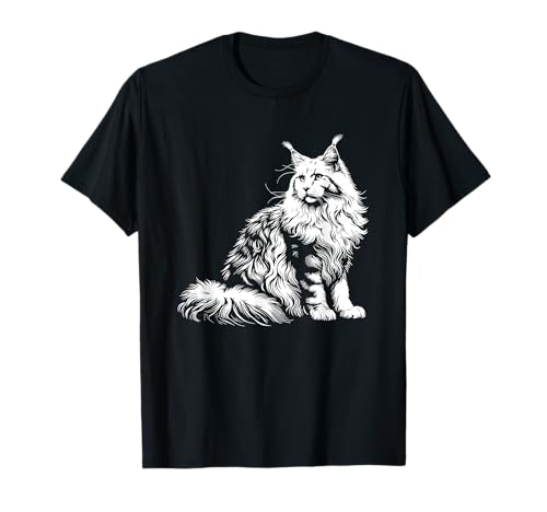 Chat Dad Mom Lover - Monochromatique Maine Coon T-Shirt