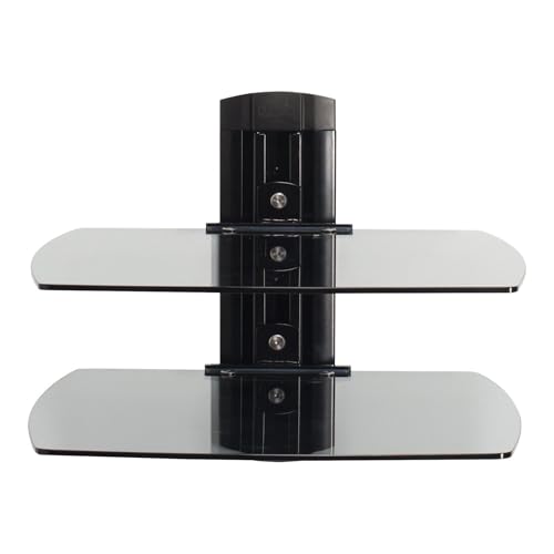 Image of Sanus On-Wall Single-Column Shelving AV Component System with Two Shelves - Black