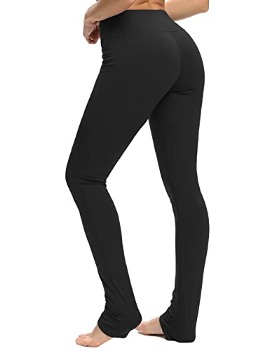 Sevego Women's Extra Long Yoga Leggings With Pockets Over The Heel Stacked Legging Barre Dance Athletic Pants, Black, Xl #TOP1