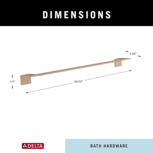 Delta Towel Rack | 24 Inch Champagne Bronze Towel Bar for Bathroom, Kitchen | Vero Accessories by DELTA - Used condition - Image 8