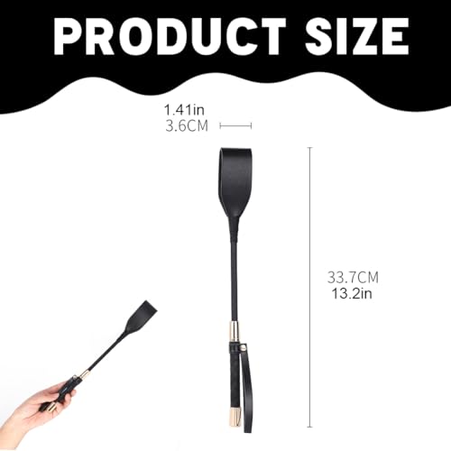 Pferdepeitsche Mit PU-Leder,Leder-Sprungschläger, 1 Reitpeitsche aus schwarzem Leder mit rutschfestem Griff, Reitpeitsche mit Gelgriff, Reitzubehör, Trainingsreitpeitsche, Party-Rollenspielzubehör