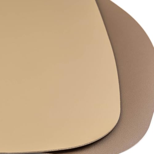 Sets de table aspect cuir marron et beige au design raffiné