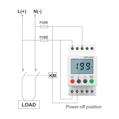 Relés de monitoreo contra sobretensión con corte automático carril DIN 110V 240V 5