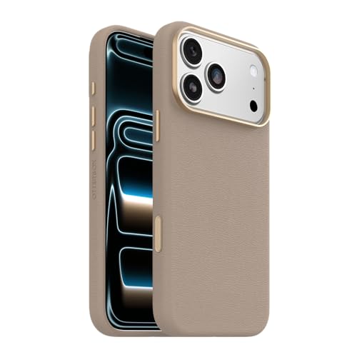 Image of OtterBox iPhone 17 Pro Max Symmetry Series Cactus Leather Case - Grey Comfort - Slim, Premium Protective iPhone Case