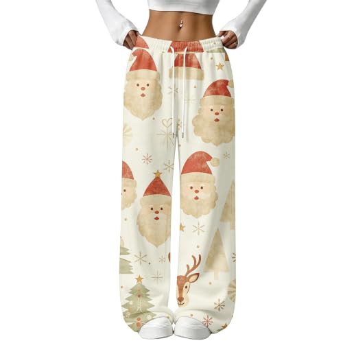 Christmas Pajama Pants Women Flannel Plaid Graphic Trendy Wide Leg Pants - image 1