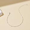 Poxtex Silver Anklet Bracelets for Women Waterproof, Sliver Plated CZ & Heart Charm Dainty Layer Anklets for Women Trendy, Simple Chain Anklets Jewelry Gifts for Mom Wife Girlfriend #5