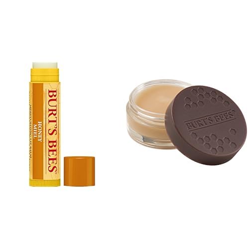 Burt's Bees 100 Prozent Natürliche intensive Lippenpflege, für die Nacht, 7,08 g & 100 Prozent Natürlich Lippenbalsam, Bienenwachs mit Honig, 1 Stift