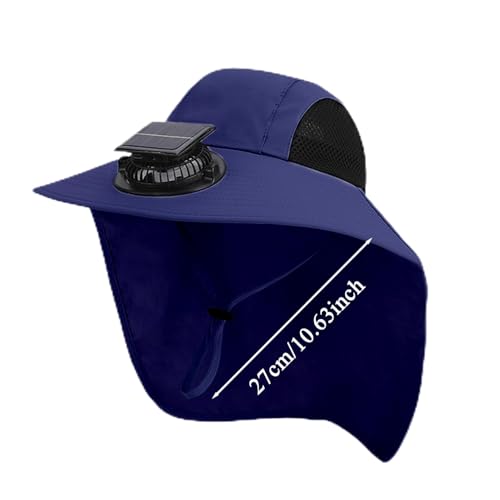 Sombrero para el Sol con Ventilador Solar: Gorro de enfriamiento, Casco con energía Solar, circulación de Aire usable, Sombra ventilada, Accesorio cómodo para el Verano | Gorra d e Ventilador