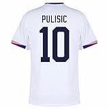 Pulisic #10 USA Home Soccer Jersey 24/25 (Large) White