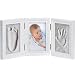Baby Photo Frame Imprint/Ink Set - Rahmen für Handabdrücke, Füße und Fotos; Geschenkset zur Geburt, Taufe, Trennung mit Kind etc. 3-teilig weiß (Gips)