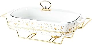Juego de bufé Rectangular de 1,2 l con Calentador de cerámica, Color Blanco