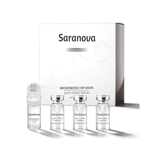 Saranova Micro Infusion System for Face, Moisturizing Serum Smooth Skin Facial Serum At-Home Hydrating, Face Serum and Stamp, 1-Month-supply