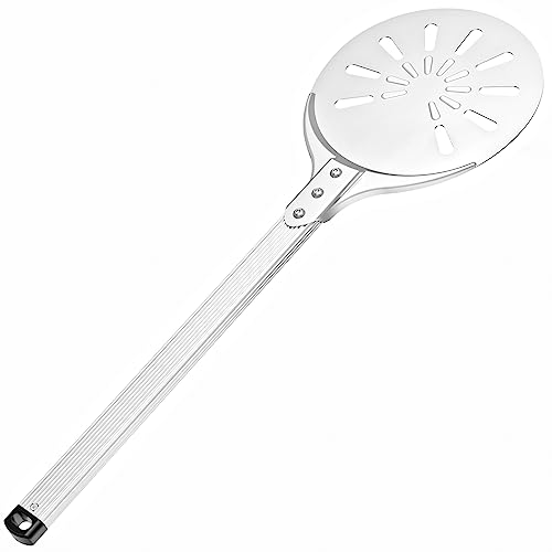 Pizza Turning Peel, 8inch Round Perforated Pizza Turner Long Handle