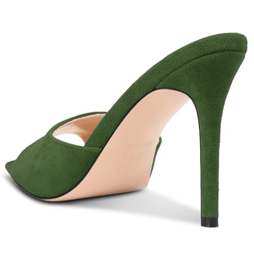 Image of TNYNFBEB Womens Stiletto High Heel Pointed Open Toe Sandals Mules Shoes Slingback Slip-on Prom Party Dress Summer 3.9 Inches Heels