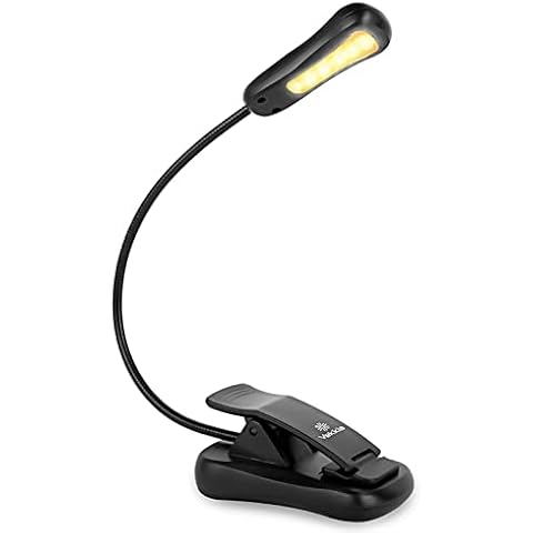 Vekkia Rechargeable 3000K LED Book Light, Easy Clip on Reading Lights for Reading in Bed. Perfect for Readers. Cover