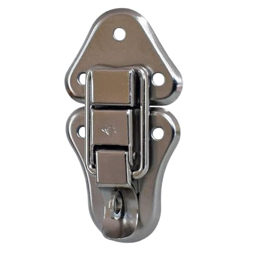Penn Elcom Large Draw Bolt Padlockable Silver (1 pcs, Steel) Secure & Lockable | Interlock for Cases, Boxes & Chests | Butterfly Lock/Toggle Latch | Wooden/Metal Box Lock Jewellery | Carved Vintage