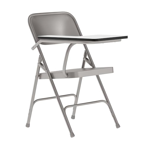 Stylish Steel Folding Chair with Tablet Arm