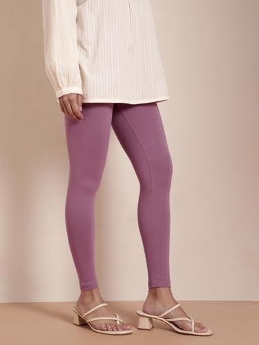 Image of TWIN BIRDS Super Stretchable Cotton Elasthane Fabric Ankle Length Leggings for Women