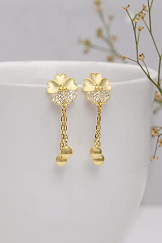 GIVA 925 Silver 18k Gold Plated Clover Dangle Earrings | Gifts for Girlfriend, Gifts for Women & Girls| With Certificate of Authenticity and 925... - Image 4
