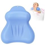 Silicone Bath Pillow, New Material Bath Pillows for Tub Head Neck and Back Support, Bath Tub Pillow with 4D Press Inflatable Airbag and Non-Slip Strong Suction Cups, Quick-Drying, Easy to Store, Blue