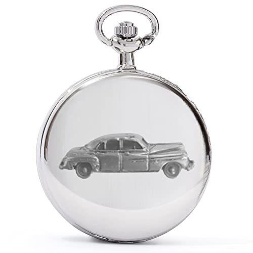 Meadowbrook Sedan 1940 montre argent poli homme avec voiture rétro effet étain RefA6
