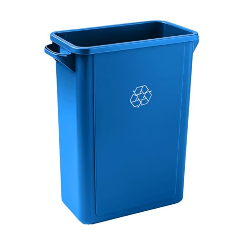 Image of 16 Gallon Slim Rectangular Garbage Can - Blue