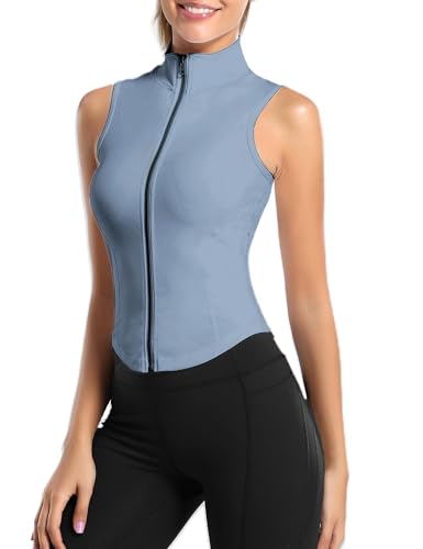 Image of Women's Workout Activewear Vests Cropped Sleeveless Yoga Athletic Golf Shirt Tank Tops