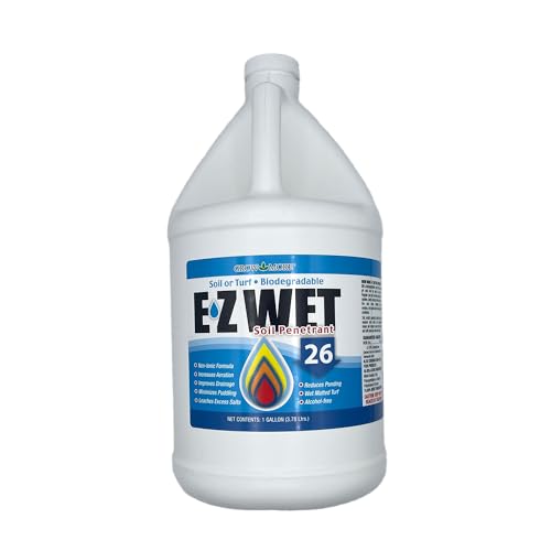 Grow More EZ Wet Soil Penetrant 26% - 1 Gallon of Biodegradable Non-Ionic Surfactant - Soil Wetting Agent for Better Drainage & Liquid Aeration for Lawns Nurseries & Landscaping