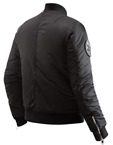 airBOSS MA-1 Majestic-12 - Bomber Authetic Jacket (Black/Silver, 2XL)