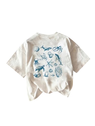 Image of RoseSeek Women's Graphic Letter Tee Crew Neck Trendy Summer Vintage T Shirt