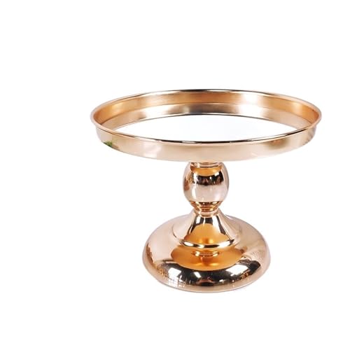 SFOIKVG Alzatina per dolci Alzata for torta a specchio in oro argento 1pc Decorazione for tavolo da dessert for cupcake in metallo galvanico for feste di matrimonio(8 inches)