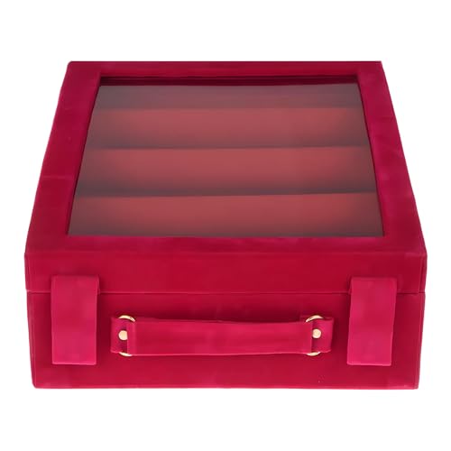 Kuber Industries 4 Rod Bangle Box|Wooden Jewelry Box|Wedding Vanity Box|Velvet Coated Wedding Bracelet Organizer for Women & Girls (Pink)