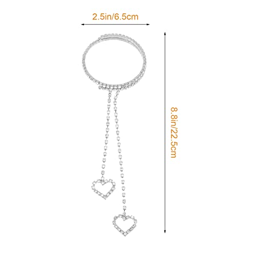 Lurrose Corrente Ajustável Superior Pulseira De Strass Bracelete Envoltório Borlas Meninas Braçadeir