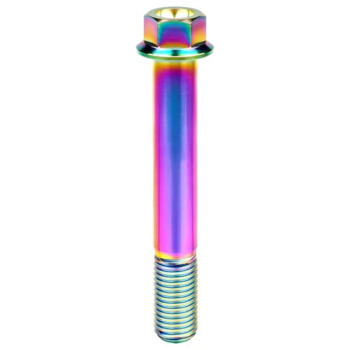 Image of Titanium Bolt M12 30 35 40 45 50 55 60 65 70 75 80 85 90mm Hex Small Flange Head for Motorcycle Car Modification Pack of 4 (M12x80mm Pitch 1.5, Multicolored)
