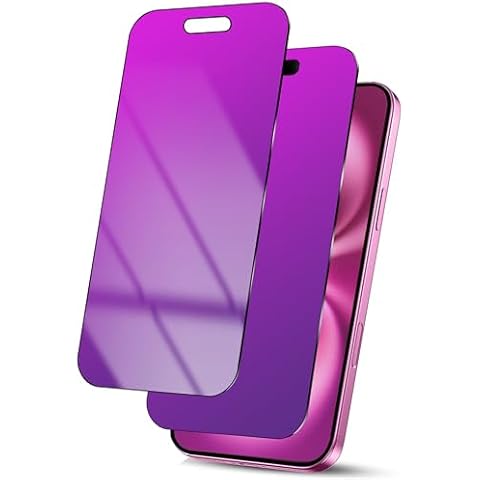 Westillux 2 Pack Gradient Tempered Glass for iPhone 16 Privacy Screen Protector for iPhone16 25° Anti-Spy Anti Blue Ligh Anti-Scratch Film with Installation Frame (6.1 inch Purple) Cover