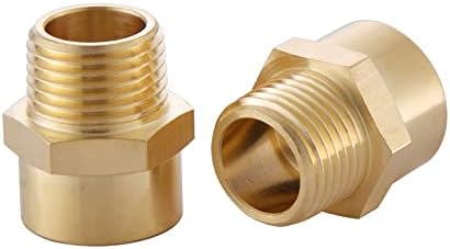 Inwindrain 2 Pack 1/2" G (BSP) Female Thread to US 1/2" NPT Male Thread Pipe Fitting,Brass Pipe Fitting Adapter,G to NPT Adapter 1/2"
