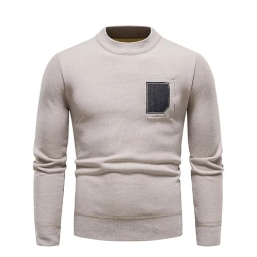 Men's Fall Winter O Neck Knitted Sweaters Solid Color Warm Kintting Pullover Sweater2