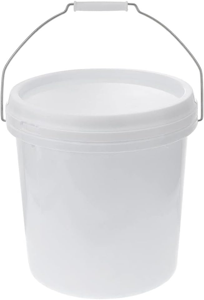 Luxshiny All Purpose Plastic Bucket with Lid and Handle for Dog Food Storage Paint Mixing and Outdoor Use Sturdy Container for Solids Liquids and Cleaning Products