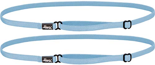 Hipsy Elastic & Adjustable Thin Running Fitness Headband Team Sport Colors Hair Band 2-Pack (Light Blue 2-pack)